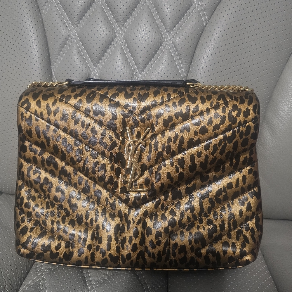 YSL Leopard Print Crossbody Bag